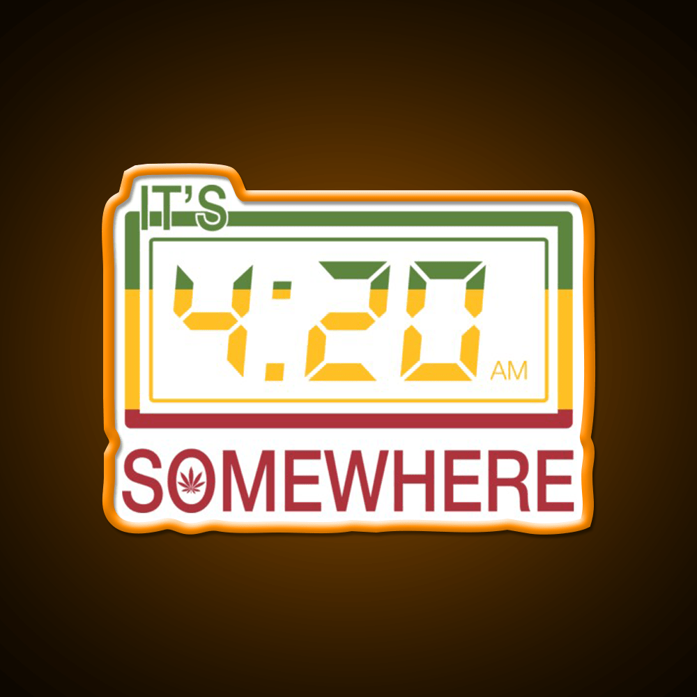 Its 420 Somewhere Hemp Inspired Green Leaf Led Neon Sign Rgb Color - Shineneon