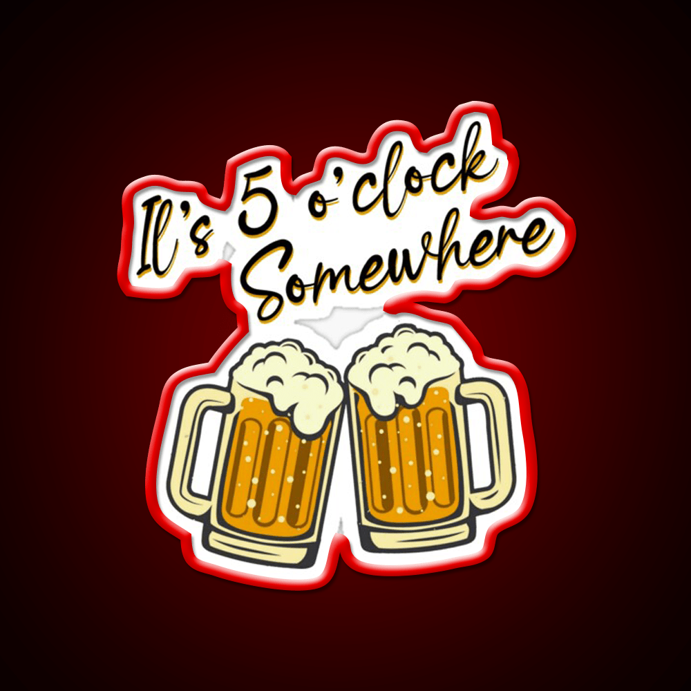 Its 5 Oclock Somewhere Cocktail Bar Decor Led Neon Sign Rgb Color - Shineneon