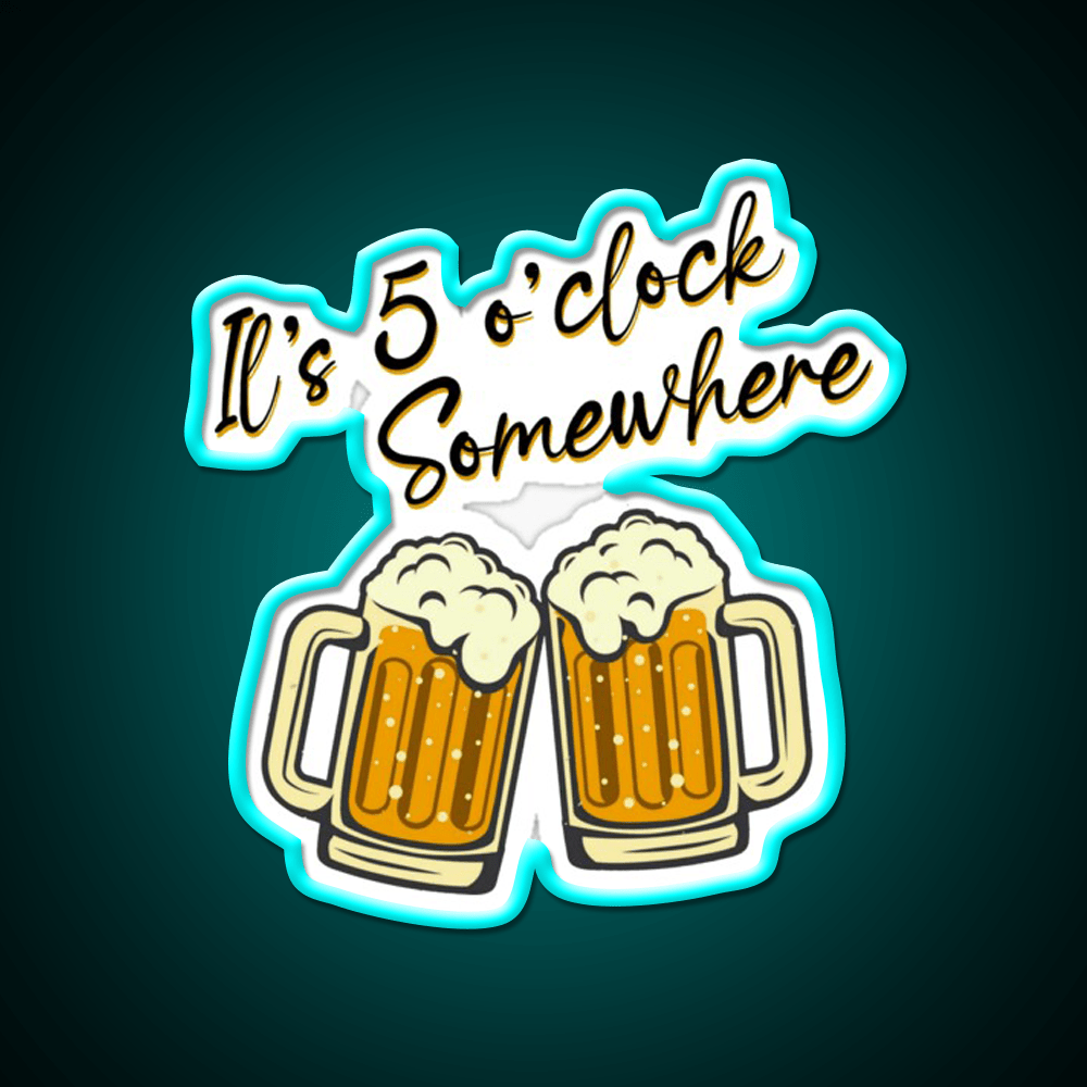 Its 5 Oclock Somewhere Cocktail Bar Decor Led Neon Sign Rgb Color - Shineneon