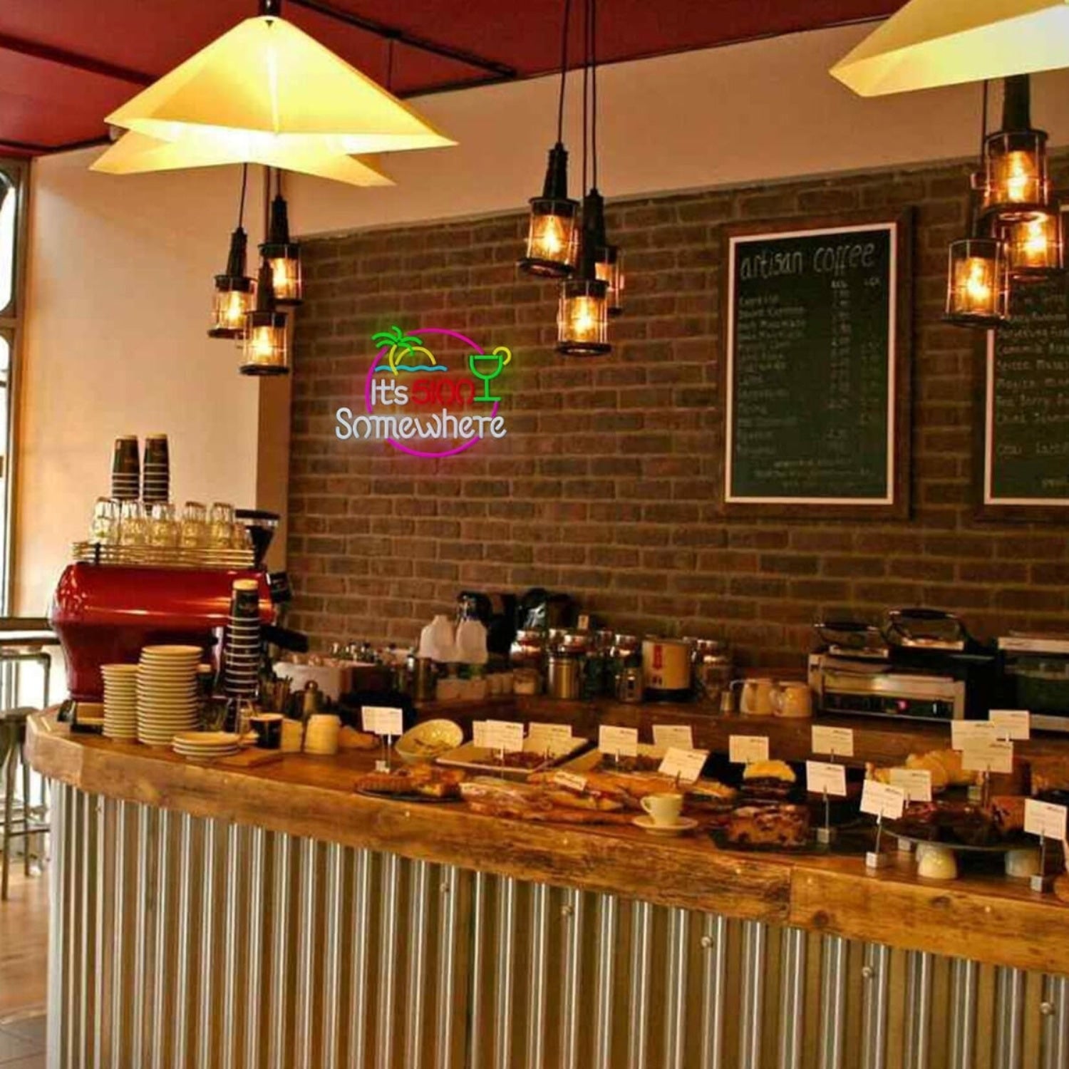 Its 5 Oclock Somewhere Green Coconut Beach Led Neon Sign | Shineneon