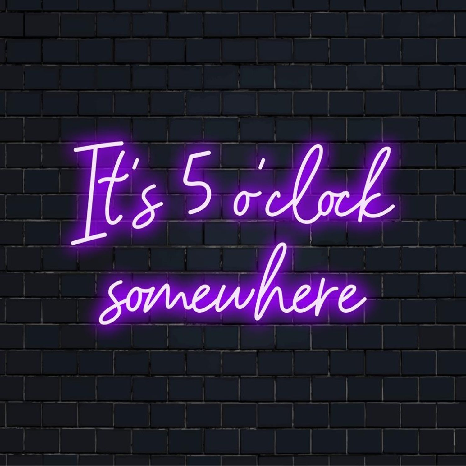 Its 5 Oclock Somewhere Led Neon Sign Vibrant Purple Bar Wall Decor | Shineneon