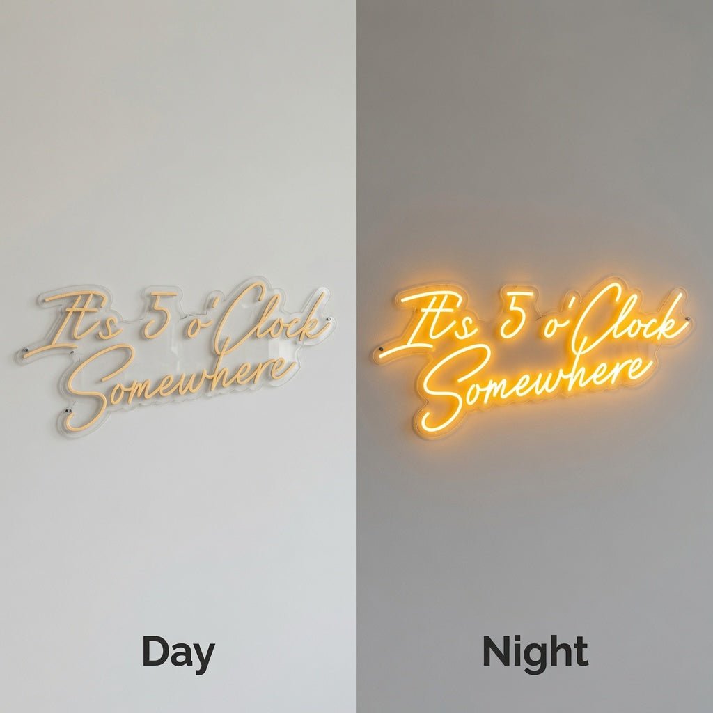 It's 5 O'clock Somewhere LED Neon Sign Wall Neon Sign - Shineneon