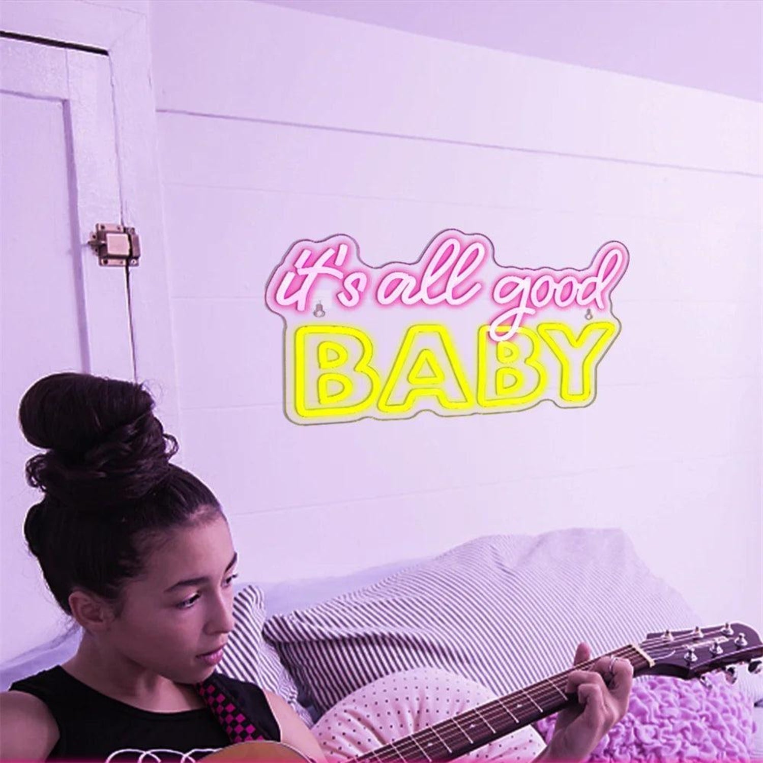 Its All Good Baby Pink Yellow Led Neon Sign Indoor Wall Art Decor - Shineneon