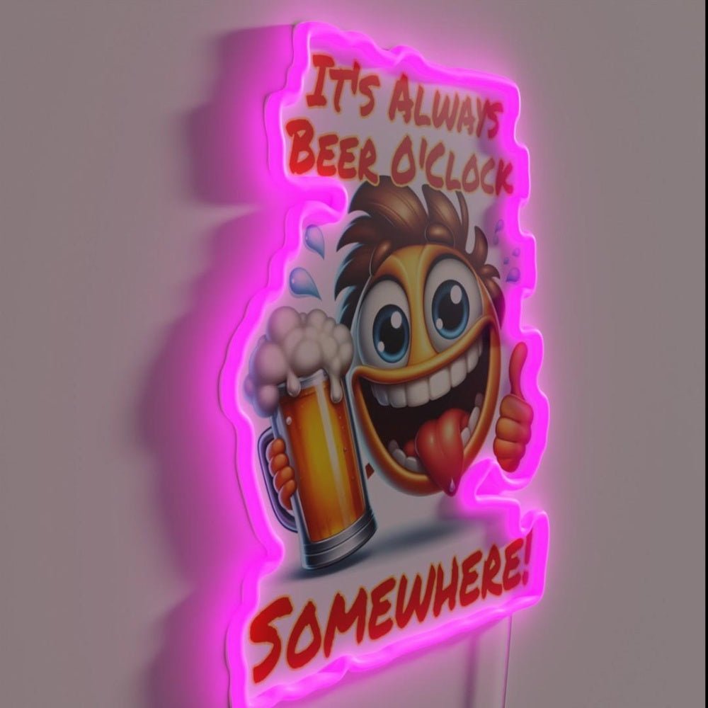 Its Always Beer Time Somewhere Rgb Led Neon Sign Restaurant Wall Art - Shineneon