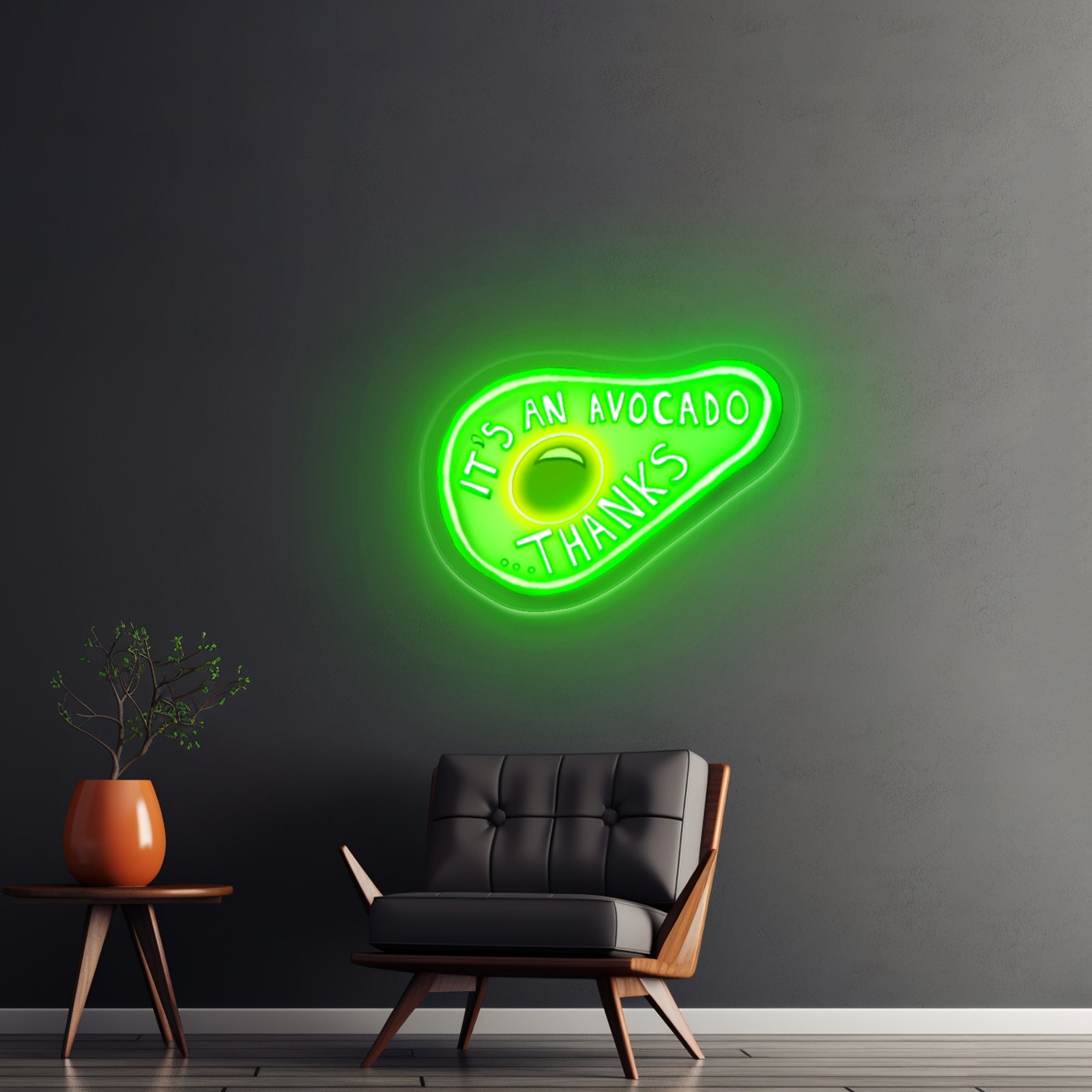 Its An Avocado Thanks Artwork Neon Halloween Sign