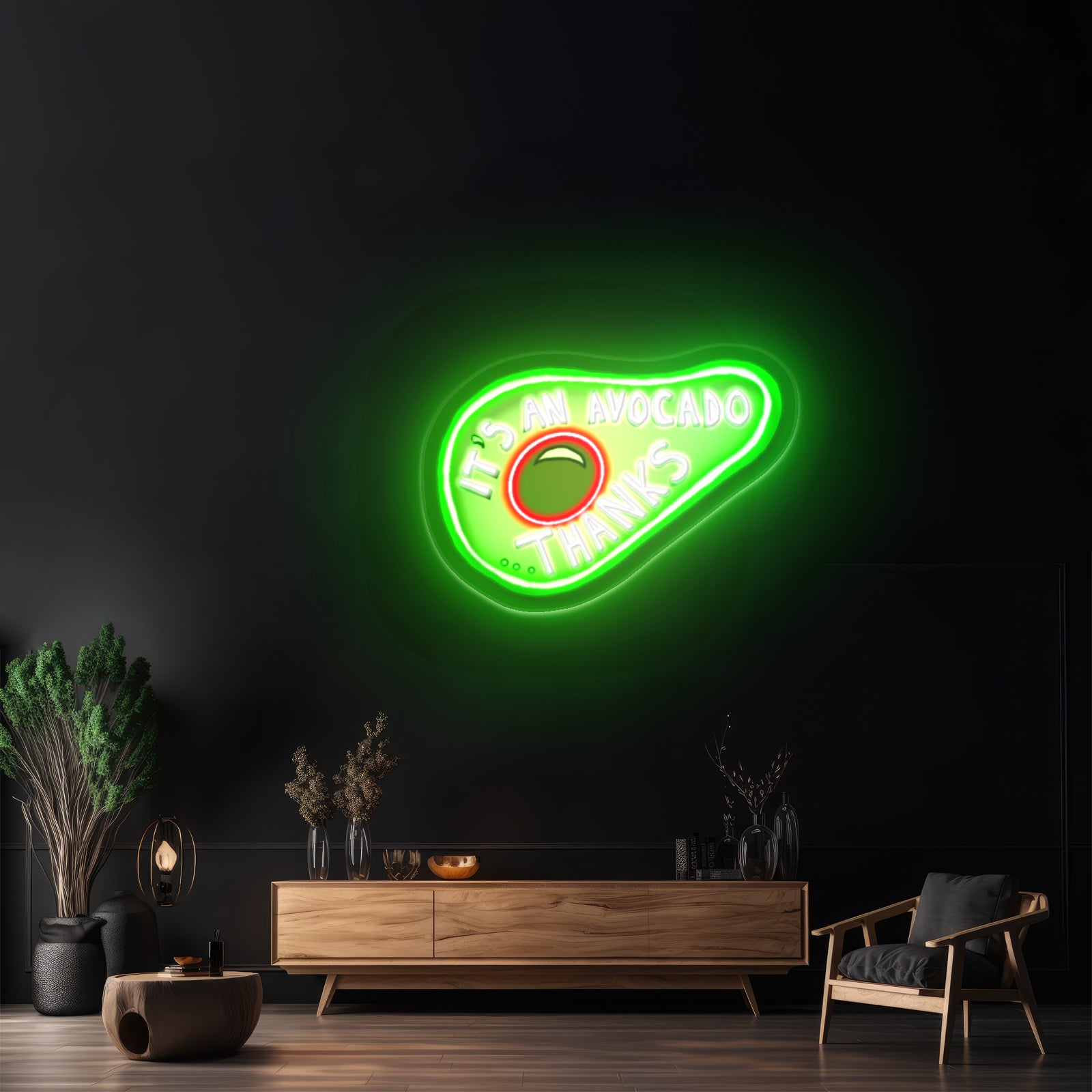 Its An Avocado Thanks Artwork Neon Halloween Sign