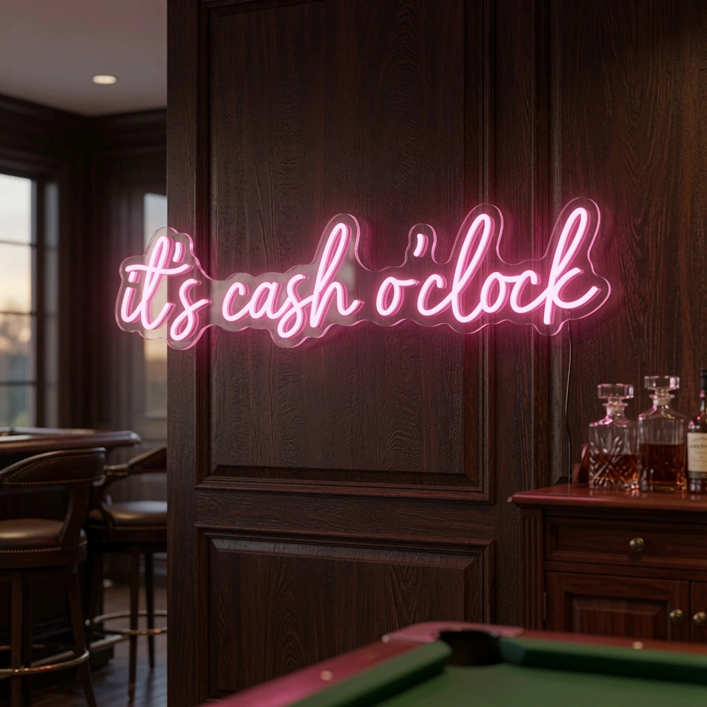 It's Cash O'clock Wall Decor LED Neon Sign - 03 Real Lifestyle Scene