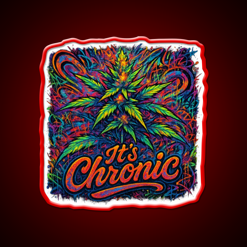 Its Chronic Psychedelic Explosion Hemp Inspired Green Leaf Led Neon Sign Rgb Color - Shineneon