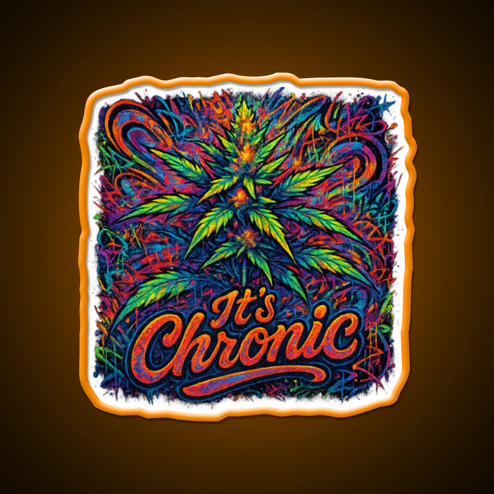 Its Chronic Psychedelic Explosion Hemp Inspired Green Leaf Led Neon Sign Rgb Color - Shineneon