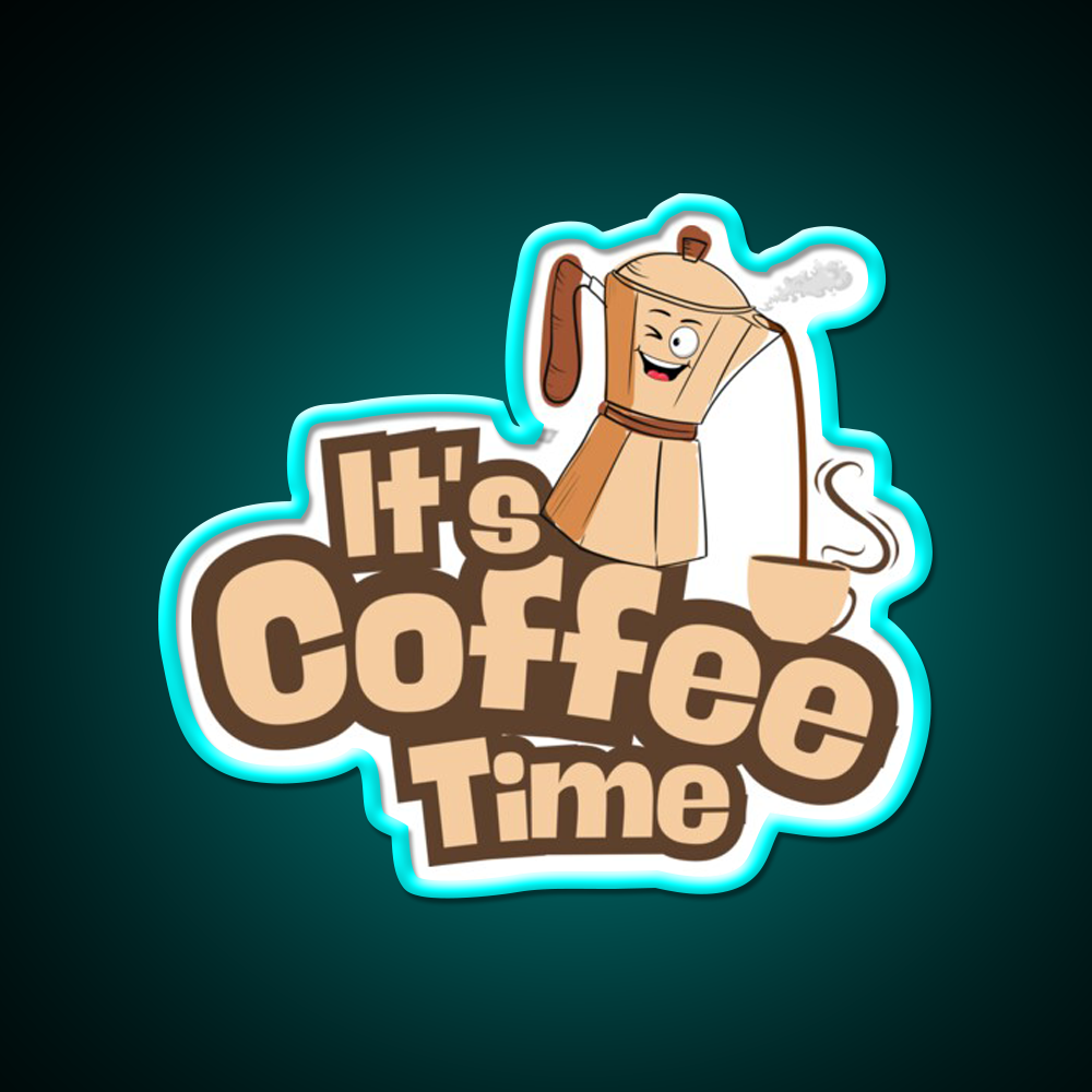 Its Coffee Time Cafe Led Neon Sign Espresso Bar Art Rgb Color