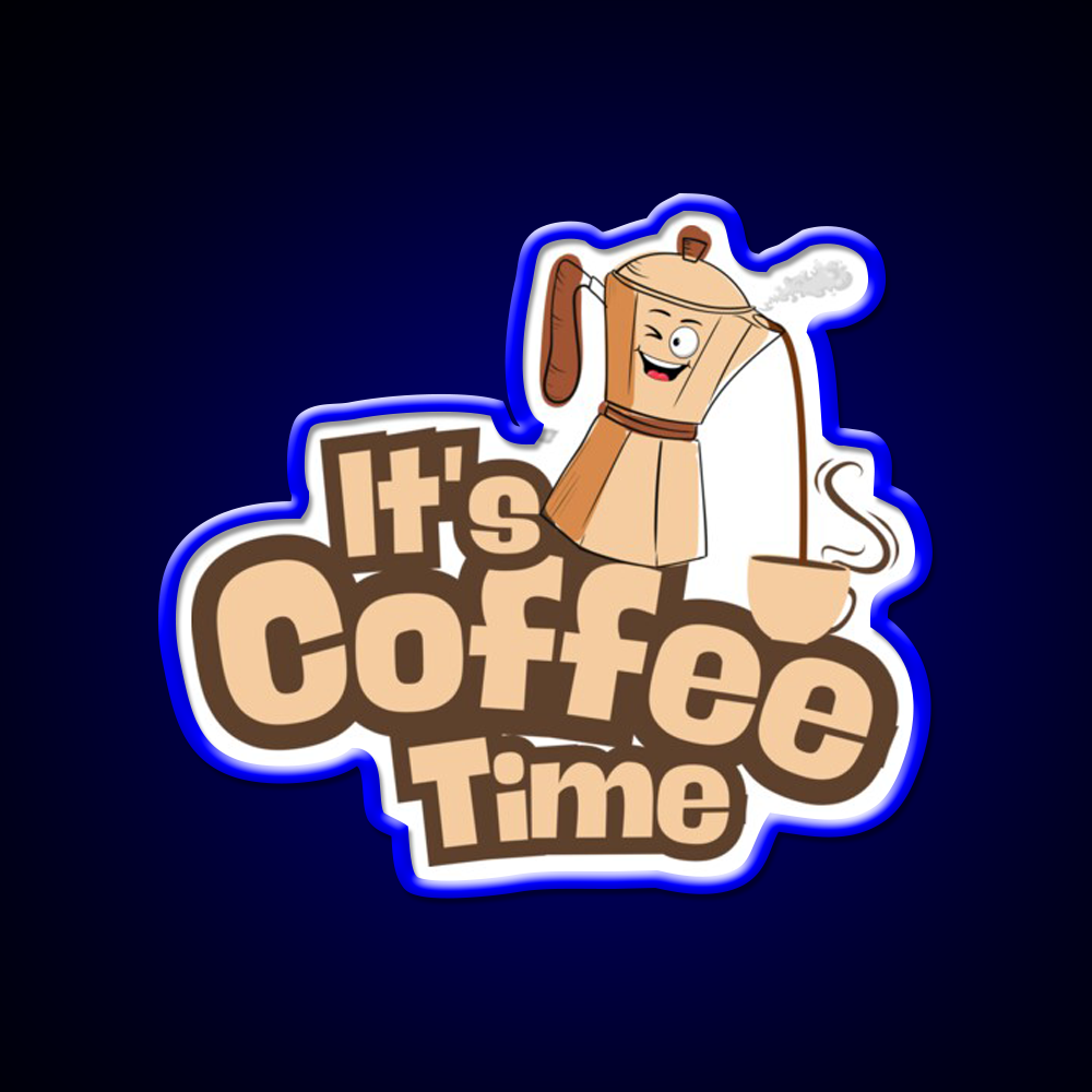 Its Coffee Time Cafe Led Neon Sign Espresso Bar Art Rgb Color