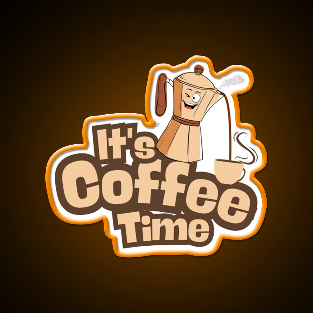 Its Coffee Time Cafe Led Neon Sign Espresso Bar Art Rgb Color