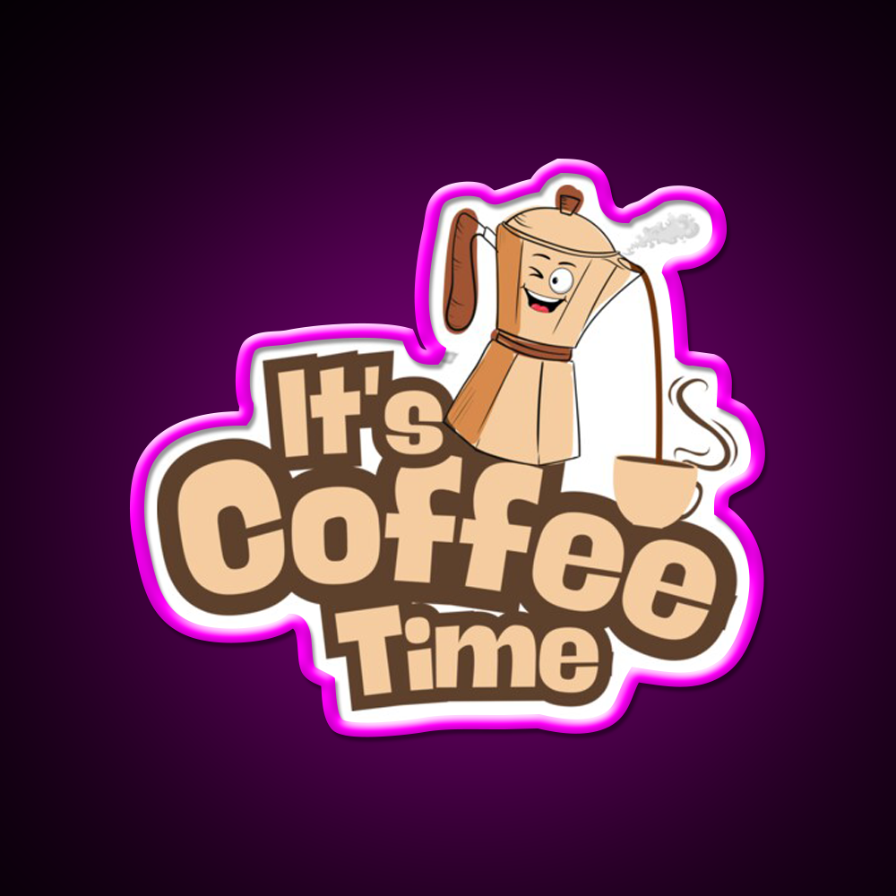 Its Coffee Time Cafe Led Neon Sign Espresso Bar Art Rgb Color