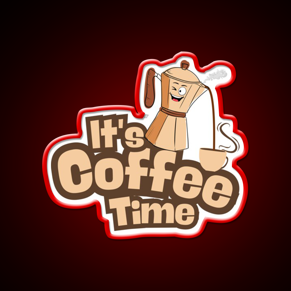 Its Coffee Time Cafe Led Neon Sign Espresso Bar Art Rgb Color