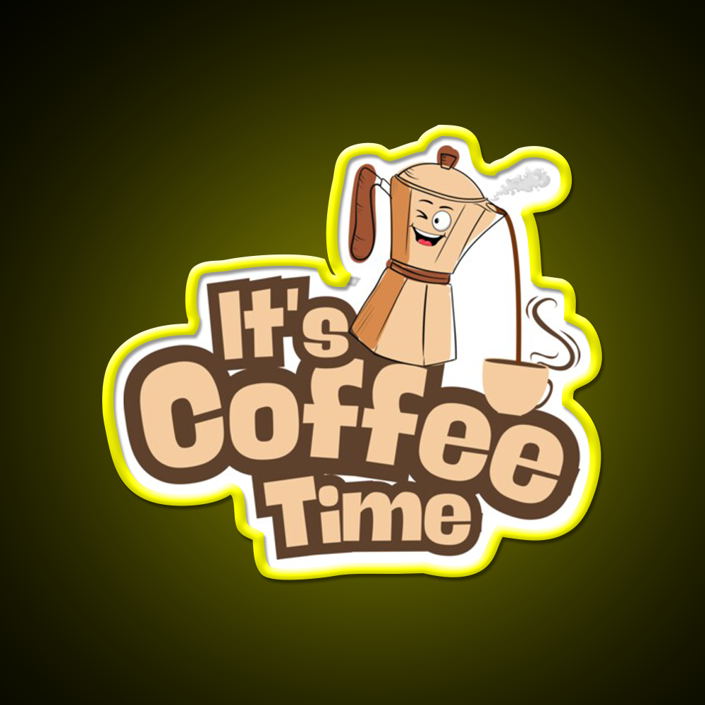 Its Coffee Time Cafe Led Neon Sign Espresso Bar Art Rgb Color