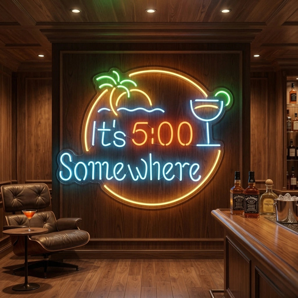 It's Five O'clock Somewhere LED Neon Sign - 02 High-Converting Product Image