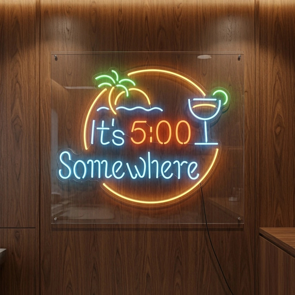 It's Five O'clock Somewhere LED Neon Sign - 04 Size Image