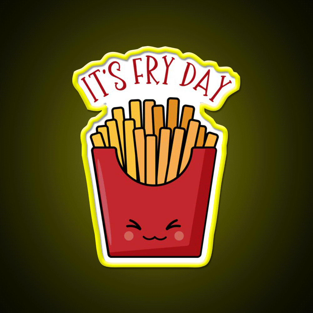 Its Fry Day Fast Food Led Neon Sign For Burger Place Rgb Color