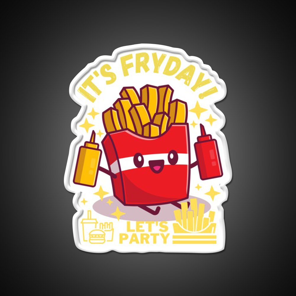 Its Fryday Lets Party Fast Food Led Neon Sign For Burger Place Rgb Color