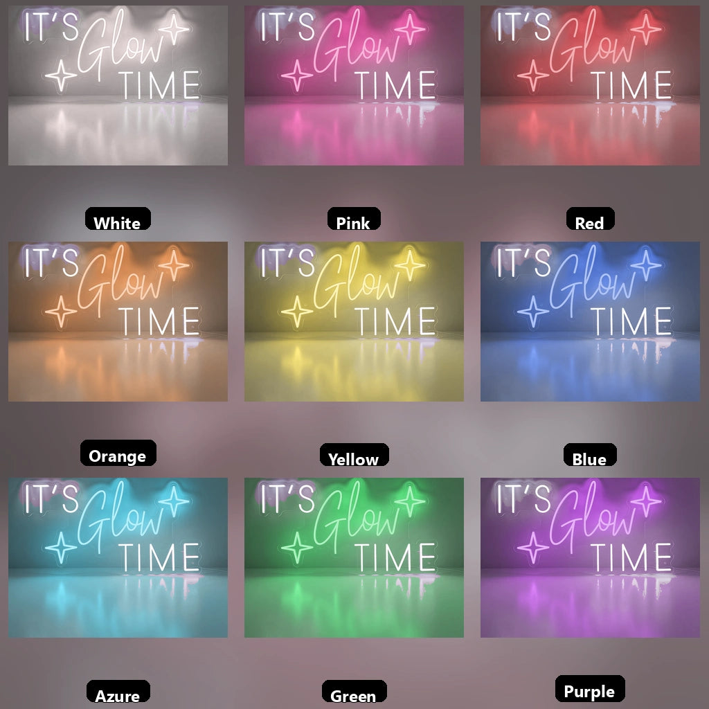 It's Glow Time LED Neon Sign Home Art - 05 Color Grid