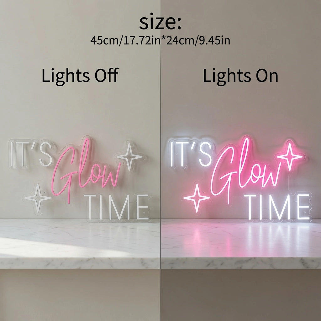 It's Glow Time LED Neon Sign Home Art - 06 Day Night Comparison