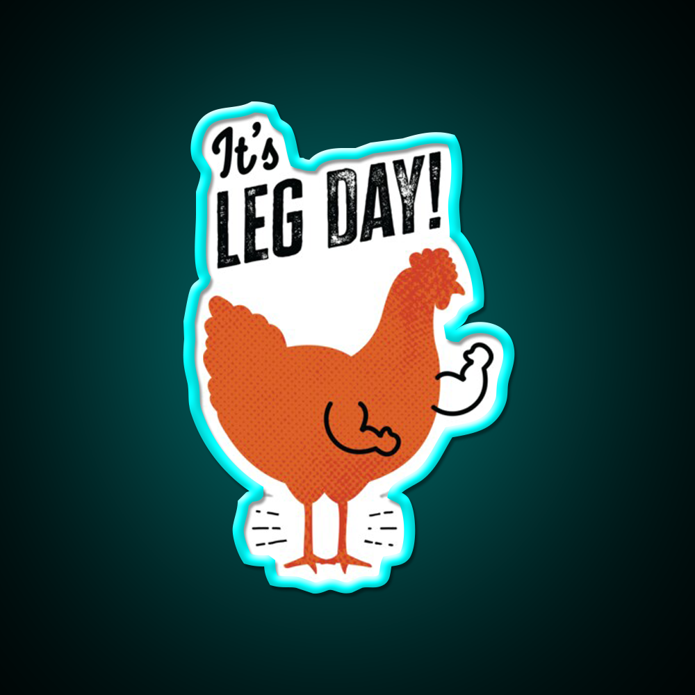 Its Leg Day Funny Gym Chicken Gym Fitness Led Neon Sign Rgb Color - Size and dimension reference