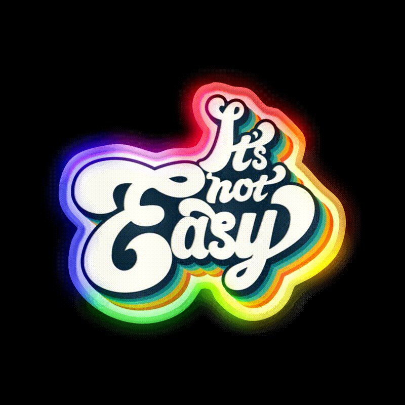 Its Not Easy 80S Retro Cafe Led Neon Sign Espresso Bar Art Rgb Color