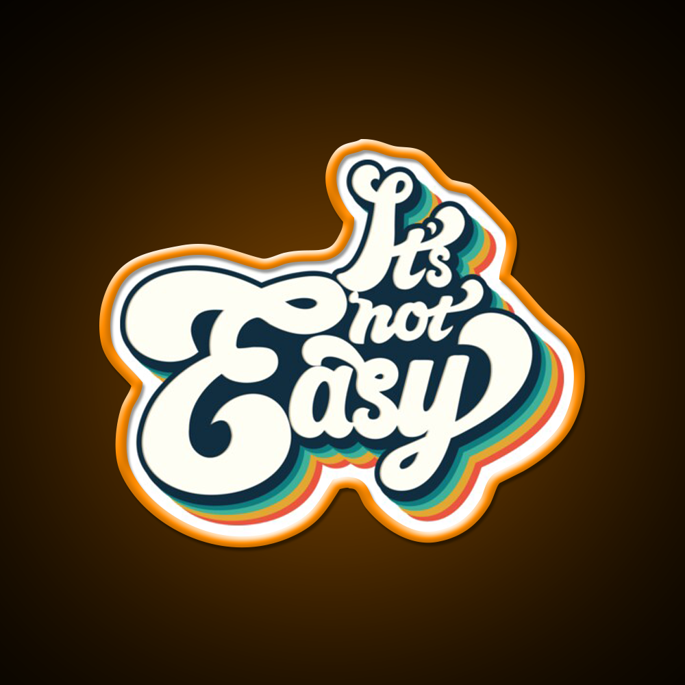 Its Not Easy 80S Retro Cafe Led Neon Sign Espresso Bar Art Rgb Color