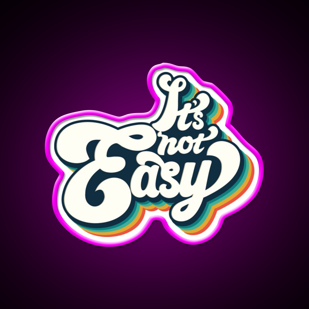 Its Not Easy 80S Retro Cafe Led Neon Sign Espresso Bar Art Rgb Color