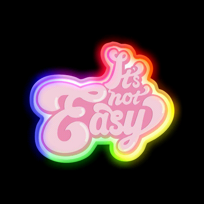 Its Not Easy Bubble Gum Cafe Led Neon Sign Espresso Bar Art Rgb Color