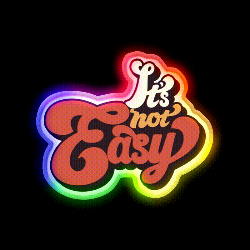 Its Not Easy Vintage Cafe Led Neon Sign Espresso Bar Art Rgb Color