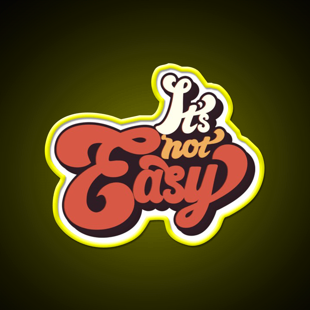 Its Not Easy Vintage Cafe Led Neon Sign Espresso Bar Art Rgb Color