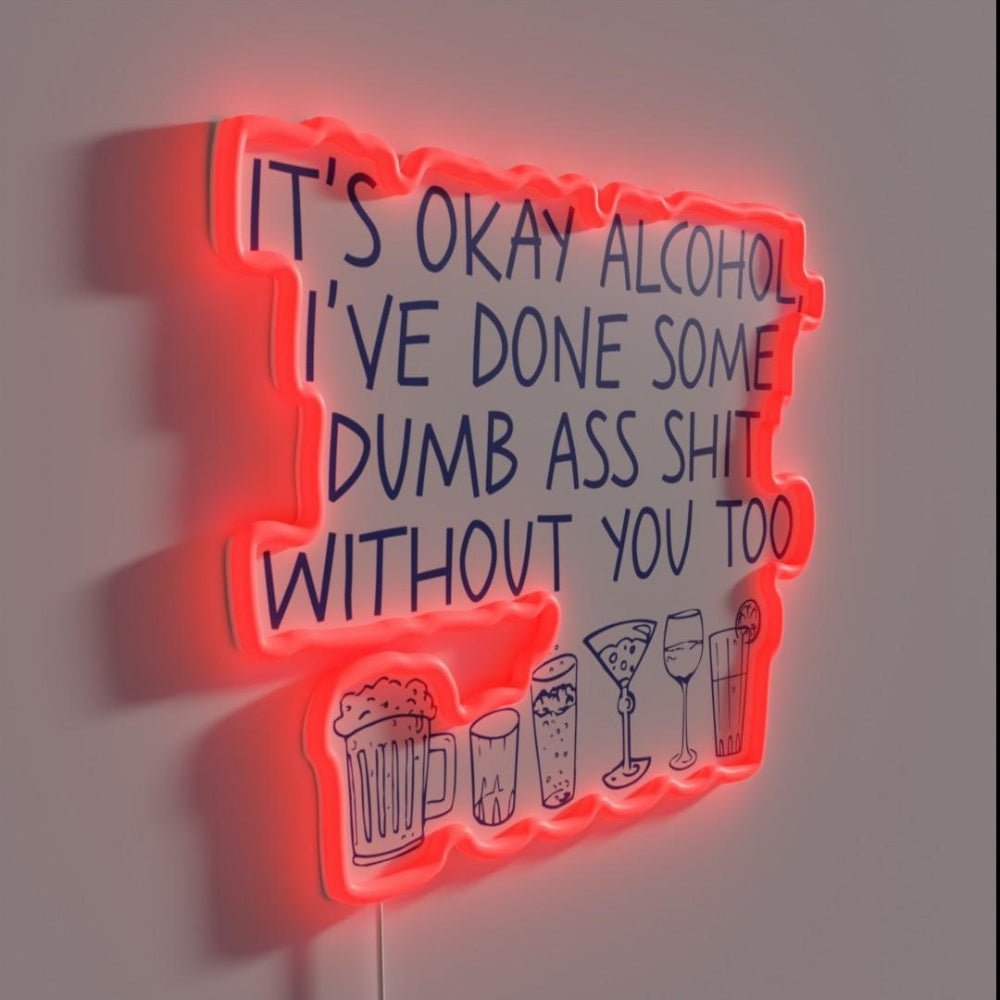 Its Okay Alcohol Rgb Led Neon Sign - Shineneon