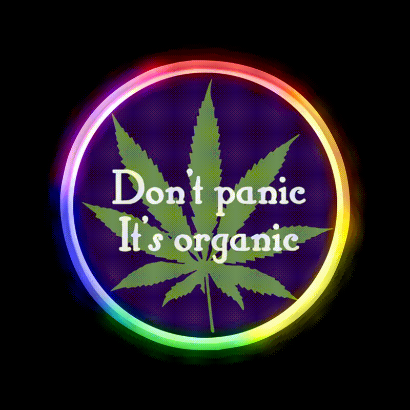 Its Organic Hemp Inspired Green Leaf Led Neon Sign Rgb Color - LED neon sign close-up detail