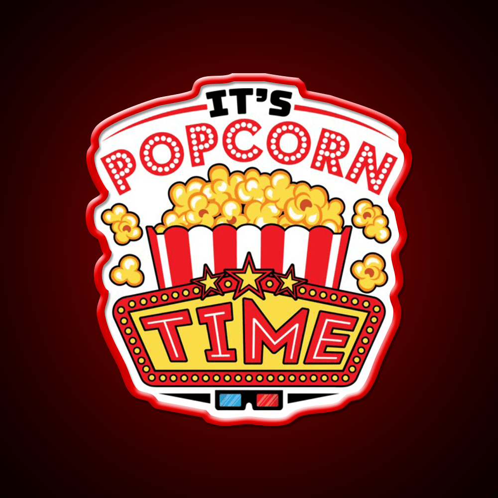 Its Popcorn Time Snack Food Led Neon Sign Rgb Color - Shineneon