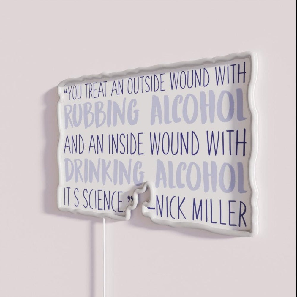 Its Science Nick Miller Rgb Led Neon Sign - Neon sign mounted on wall in room