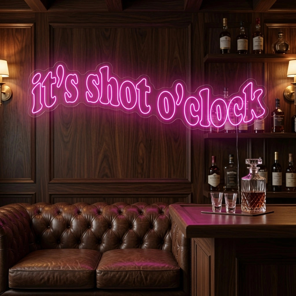 It's Shot O'clock LED Neon Sign - 03 Real Lifestyle Scene