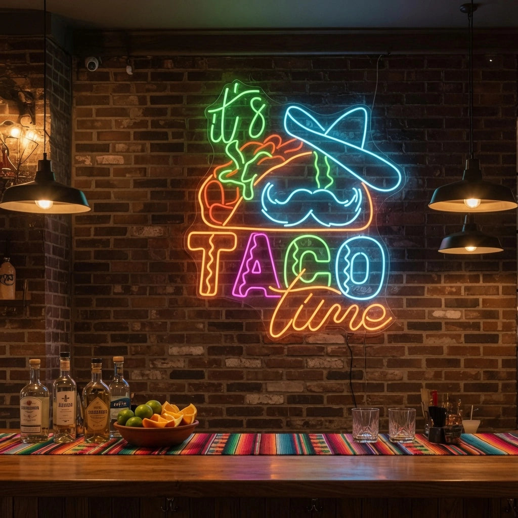 It's Taco Time LED Neon Sign - 03 Real Lifestyle Scene