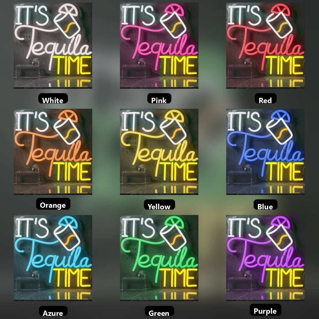 It's Tequila Time LED Neon Sign Home Wall Art - 05 Color Grid