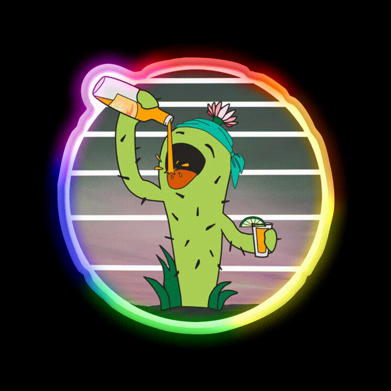 Its Tequila Time Party Drink Tequila Led Neon Sign Bar Led Sign Rgb Color - LED neon sign close-up detail