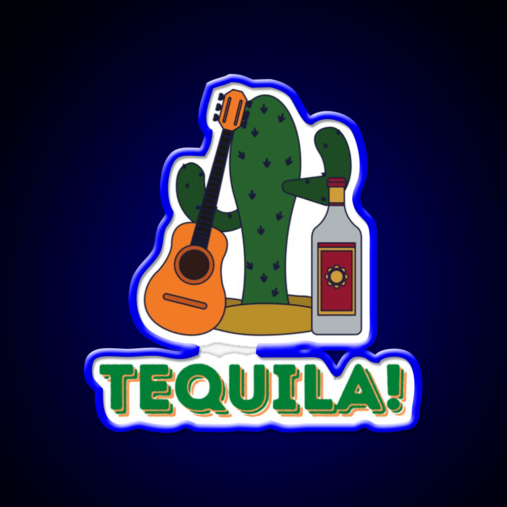 Its Tequila Time Party Drink Tequila Led Neon Sign Rgb Color - Shineneon