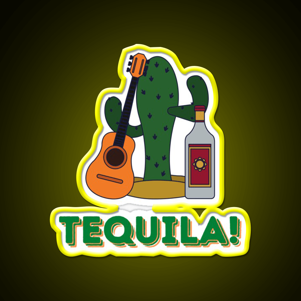 Its Tequila Time Party Drink Tequila Led Neon Sign Rgb Color - Shineneon