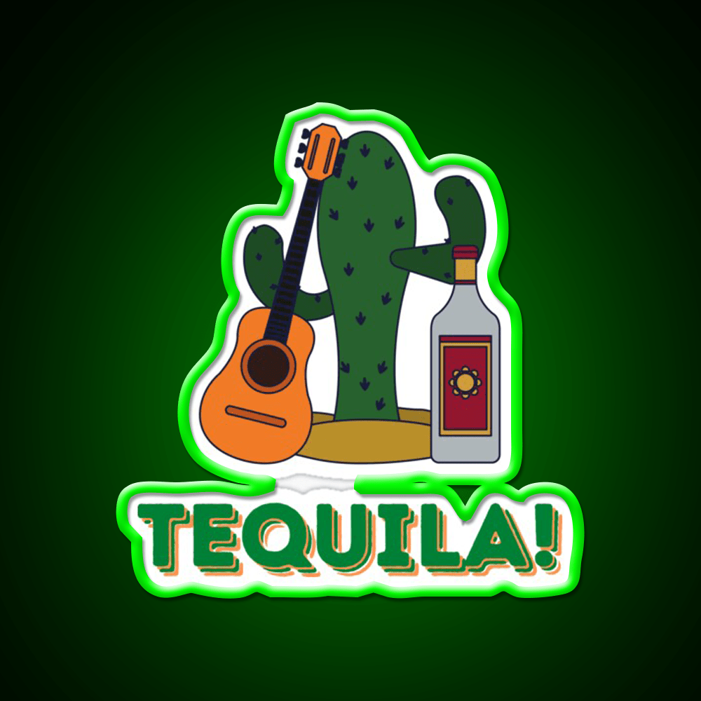 Its Tequila Time Party Drink Tequila Led Neon Sign Rgb Color - Shineneon