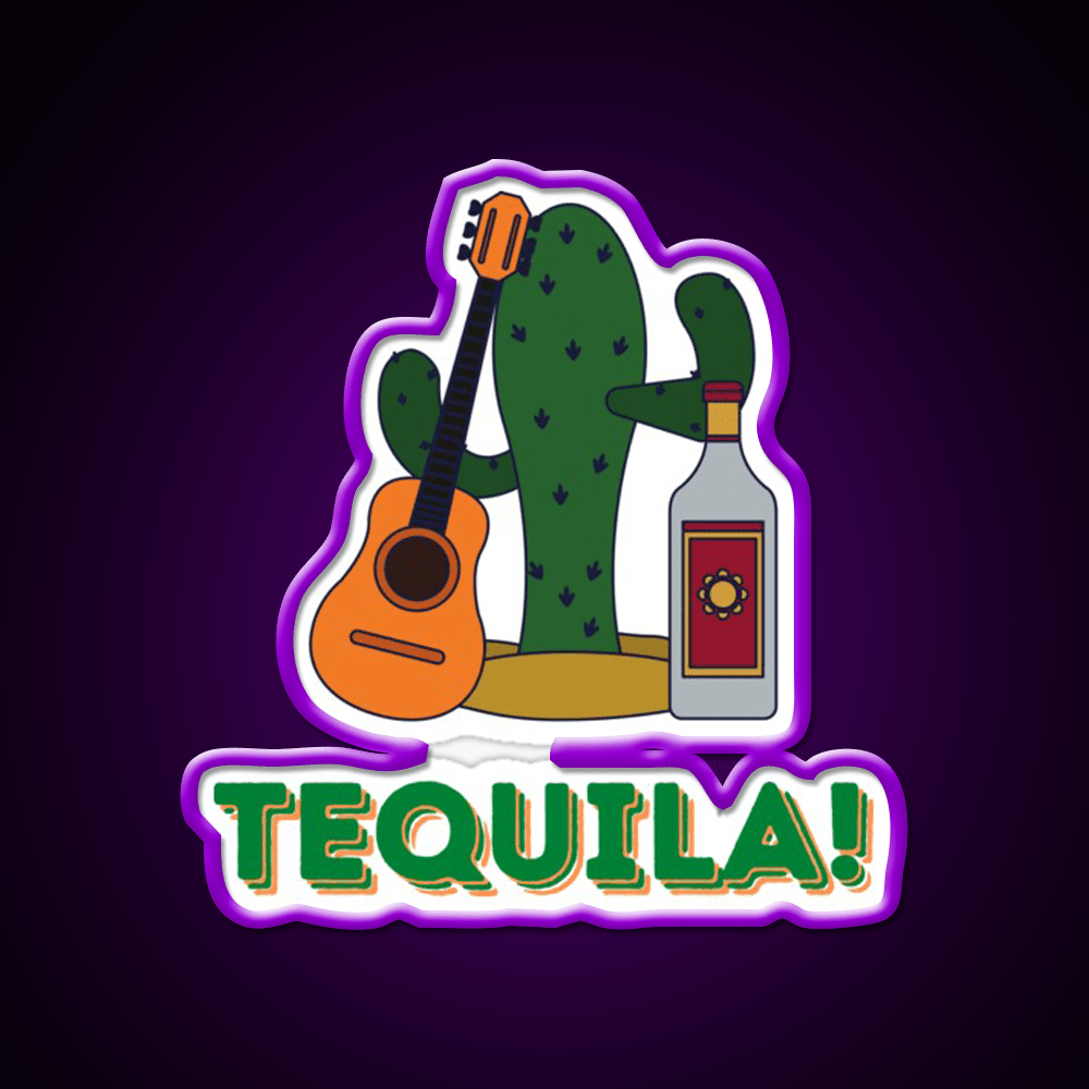Its Tequila Time Party Drink Tequila Led Neon Sign Rgb Color - Shineneon