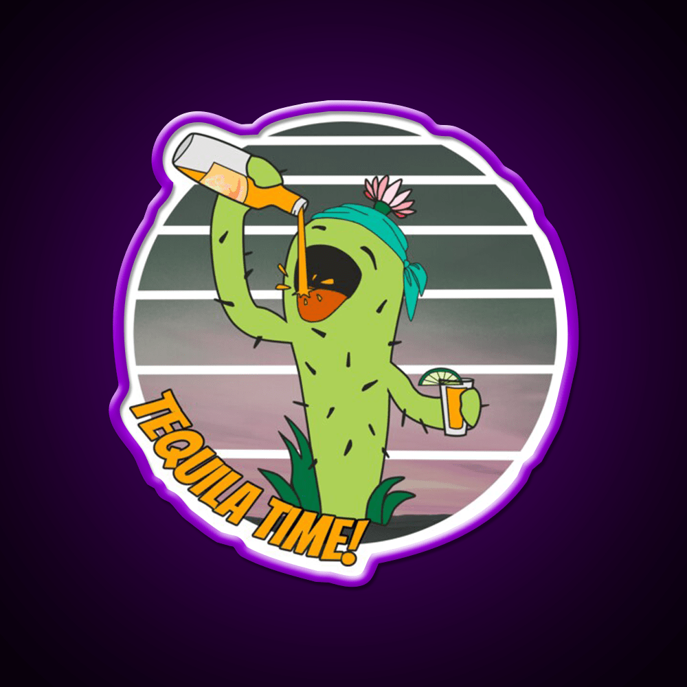 Its Tequila Time Text Sand Party Drink Tequila Led Neon Sign Rgb Color - Shineneon