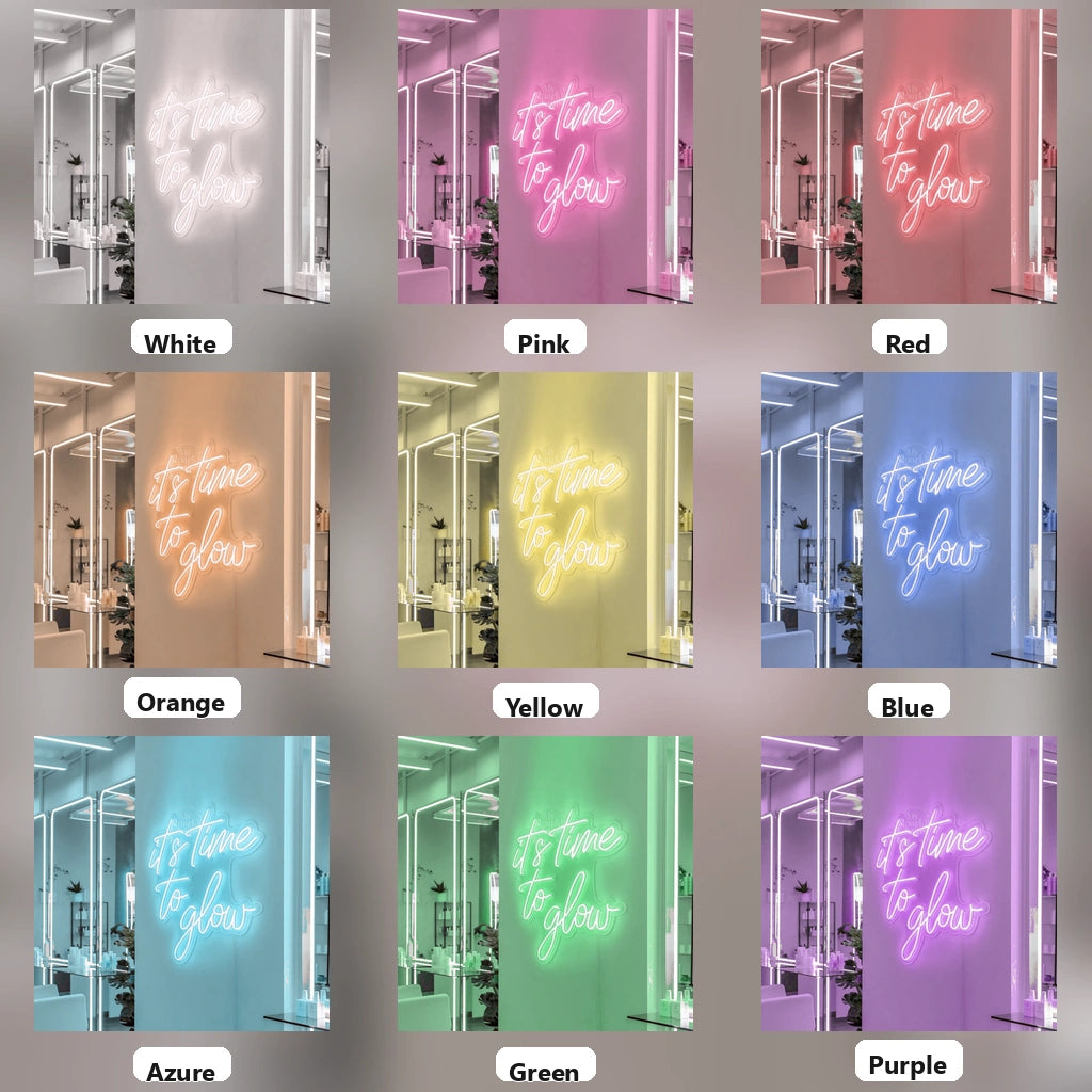 It's Time To Glow LED Neon Sign - 05 Color Grid