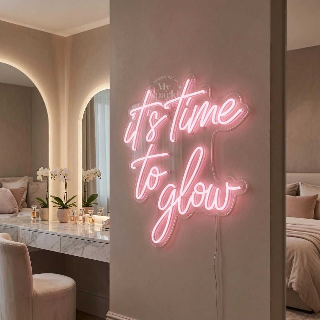 It's Time To Glow LED Neon Sign Bedroom Decor - 02 High-Converting Product Image