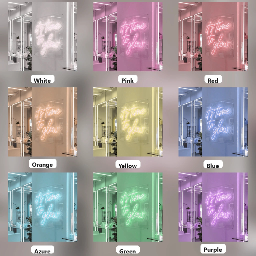 It's Time To Glow LED Neon Sign Bedroom Decor - 05 Color Grid