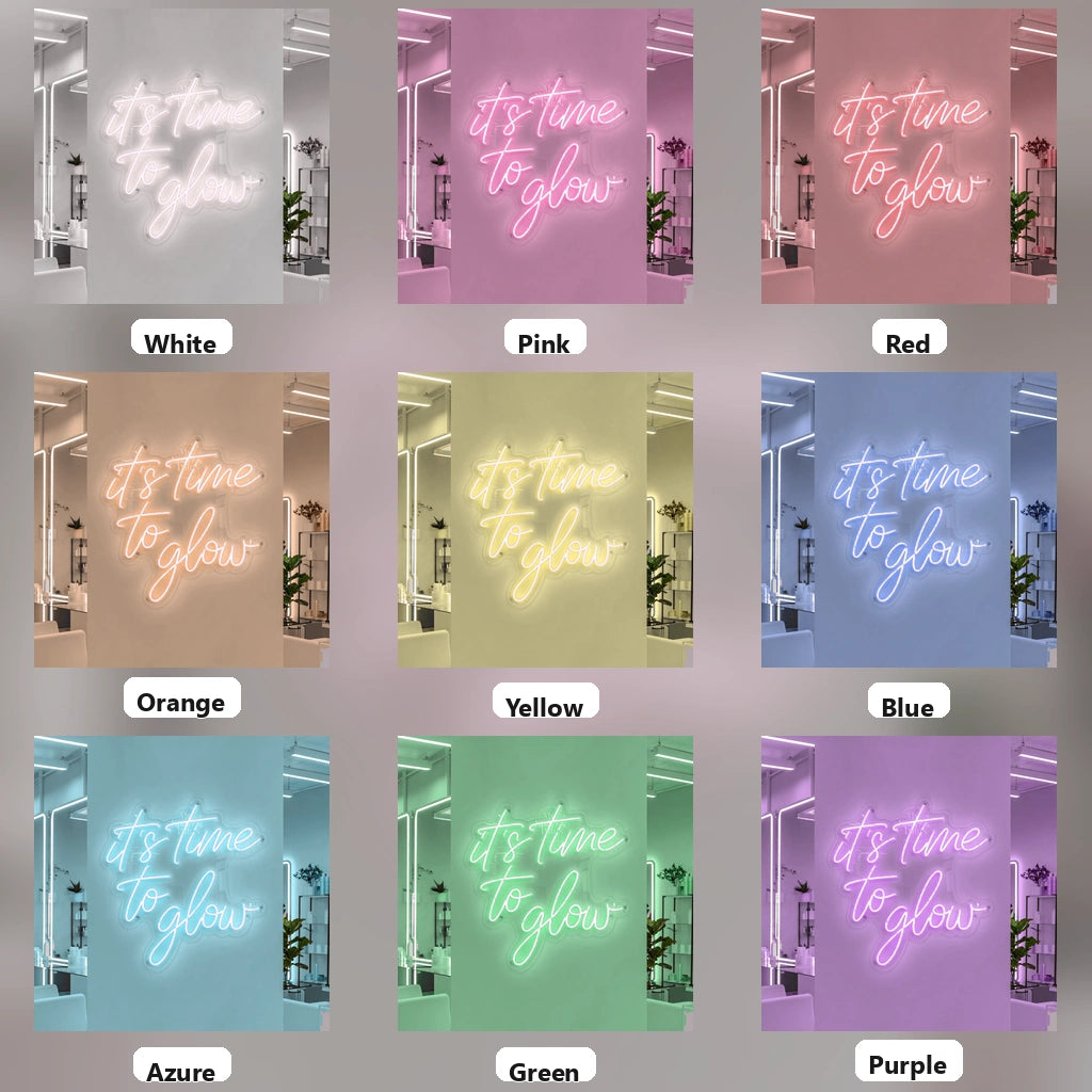 It's Time To Glow LED Neon Sign Wall Neon Sign - 05 Color Grid