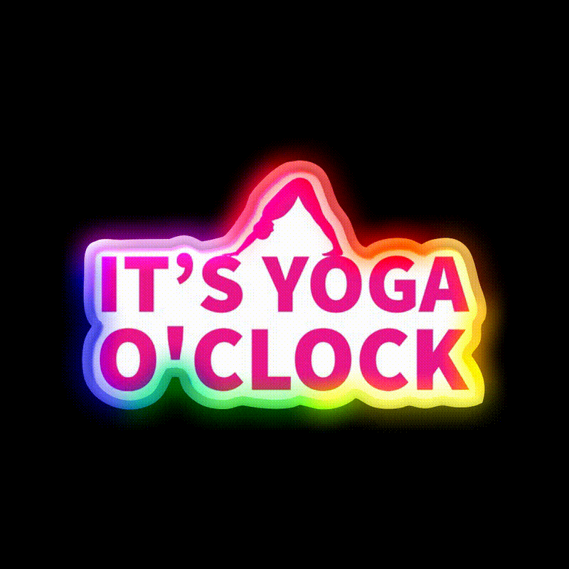 Its Yoga Oclock Yoga Person Yoga Lover Pink Yoga Led Neon Sign Rgb Color